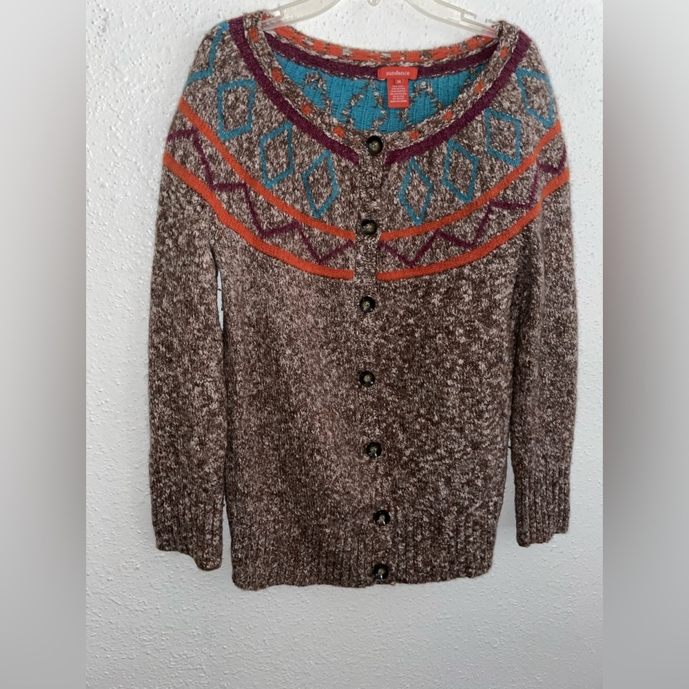 Sundance Button Down Wool Blend Mutliclored Boho … - image 6
